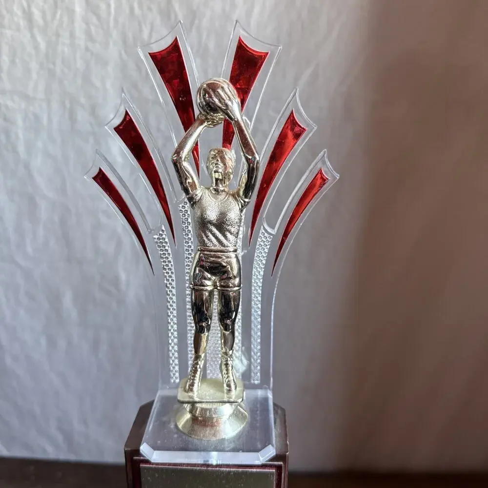 Lady Basketball Player Shooting Trophy 17” Tall San Francisco Fire Dept